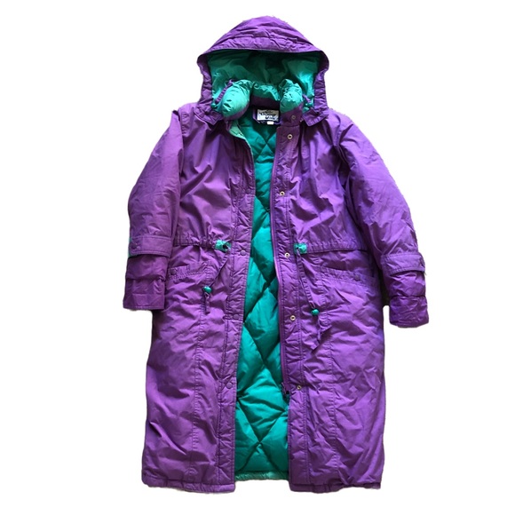 The Company Store Jackets & Blazers - Vintage Down Duvet Insulated Puffer Full Length Hooded Parka Coat Purple Size S